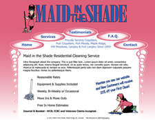 Maid in the Shade Website Design